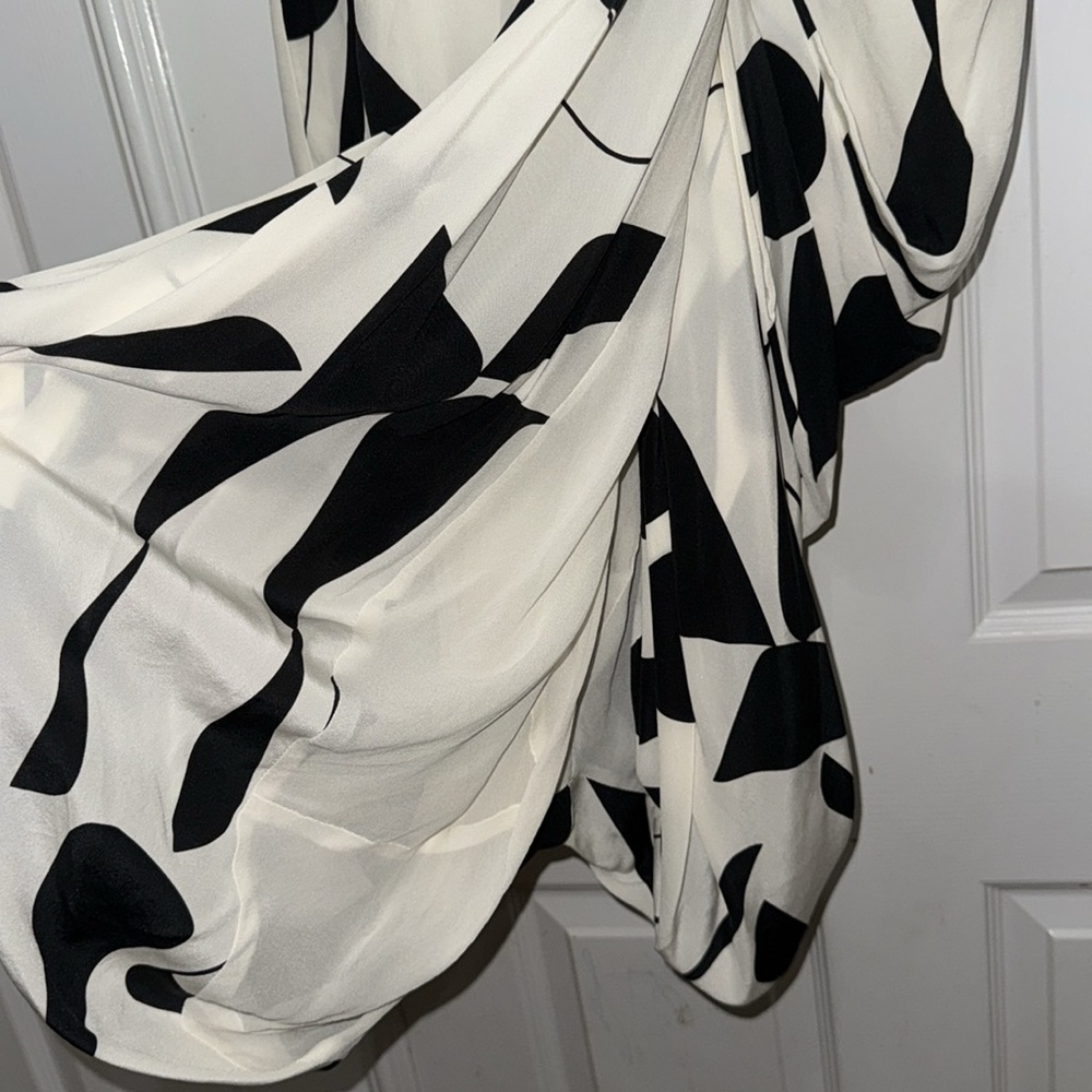 $1505 ISABEL MARANT Black and White Geometric Print Dress 100% SILK EU 34 XS - Picture 5 of 7